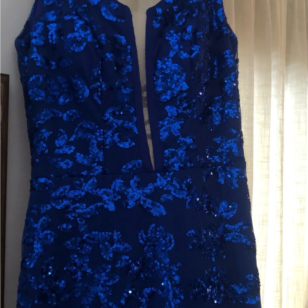 Blue Sequin Mermaid Prom Dress